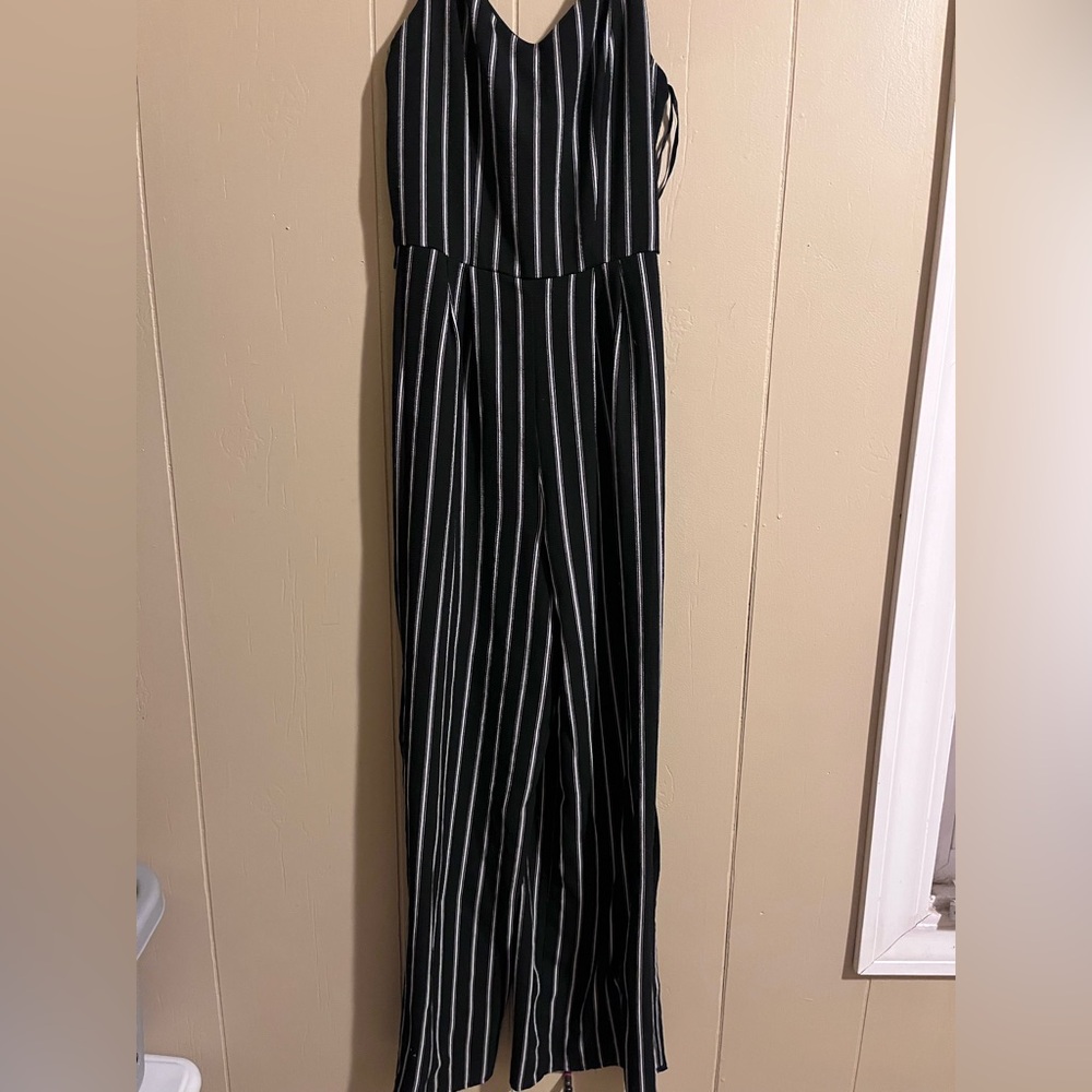 Striped Black and White Jumpsuit